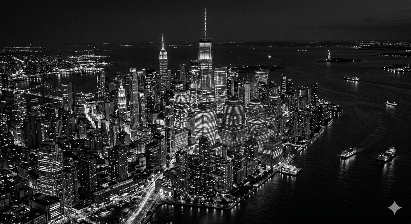 Wall Street Nueva York de noche